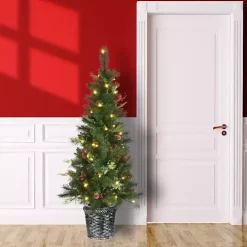 5 ft. Feel Real Pre-Lit Buzzard Pine Tree