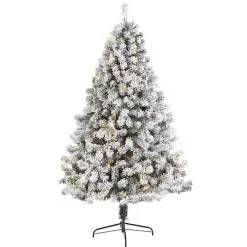 7 ft. Flocked Lit West Virginia Fir Christmas Tree