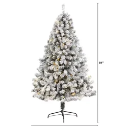7 ft. Flocked Lit West Virginia Fir Christmas Tree