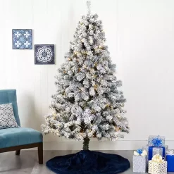 7 ft. Flocked Lit West Virginia Fir Christmas Tree