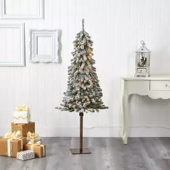 5 ft. Flocked Pre-Lit Alpine Christmas Tree