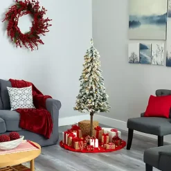 5 ft. Flocked Pre-Lit Alpine Christmas Tree