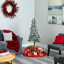 5 ft. Flocked Pre-Lit Alpine Christmas Tree