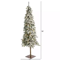 6 ft. Flocked Pre-Lit Alpine Christmas Tree