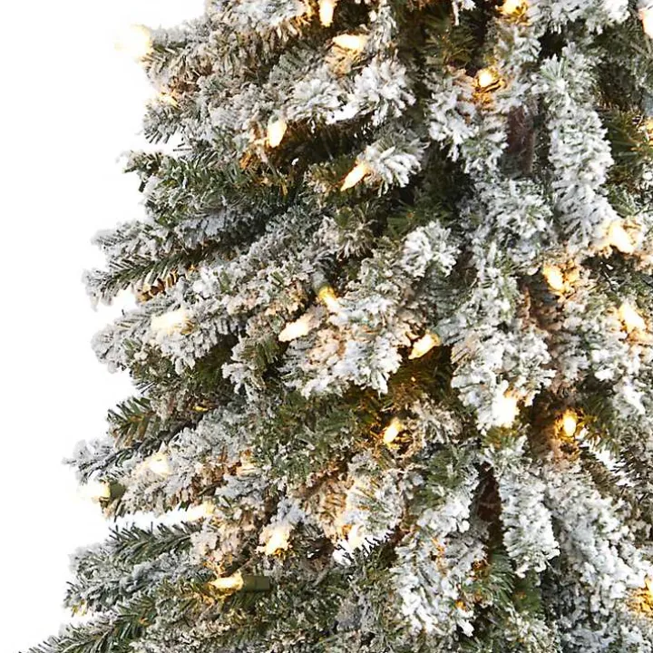 7 ft. Lit Flocked Grand Alpine Christmas Tree