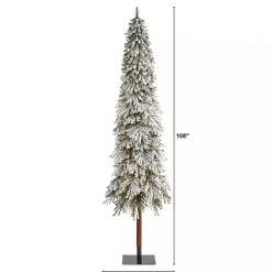 9 ft. Lit Flocked Grand Alpine Christmas Tree