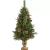 4 ft. Pre-Lit Berry and Pine Cones Tree in Urn