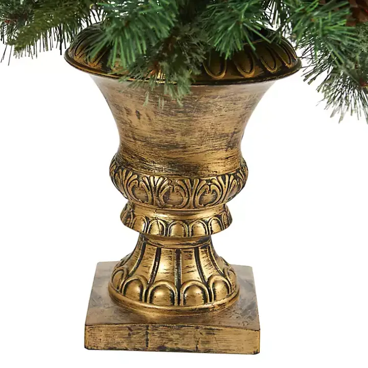 4 ft. Pre-Lit Berry and Pine Cones Tree in Urn