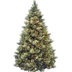 9 ft. Pre-Lit Flocked Carolina Pine Christmas Tree