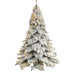 7 ft. Pre-lit Flocked Fir Christmas Tree