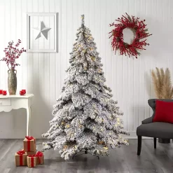 7 ft. Pre-lit Flocked Fir Christmas Tree