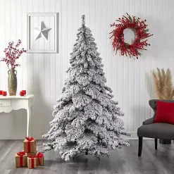 7 ft. Pre-lit Flocked Fir Christmas Tree