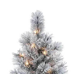 4.5 ft. Pre-Lit Flocked Potted Pine Christmas Tree