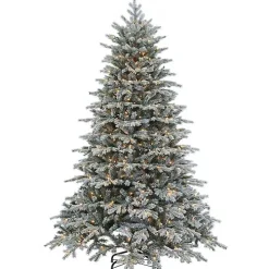 9 ft. Pre-Lit Flocked Spruce Full Christmas Tree