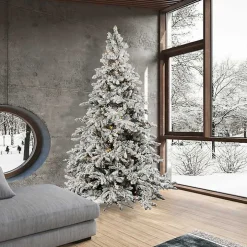 7.5 ft. Pre-Lit Flocked Utica Fir Christmas Tree