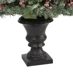 4 ft. Pre-Lit Frosted Berry and Pine Tree in Urn