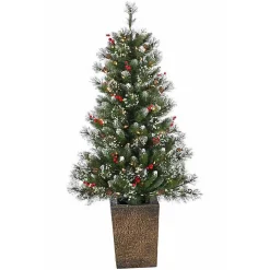 4 ft. Pre-Lit Glacier Pine Potted Christmas Tree