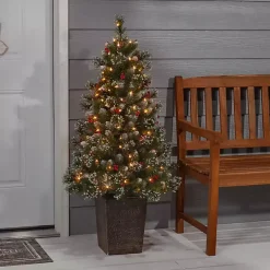 4 ft. Pre-Lit Glacier Pine Potted Christmas Tree