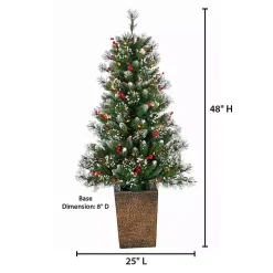 4 ft. Pre-Lit Glacier Pine Potted Christmas Tree