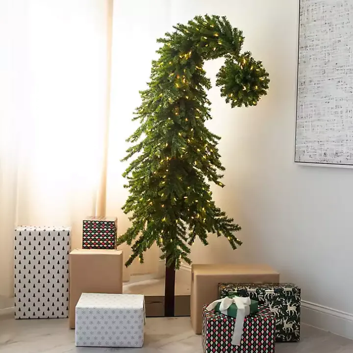 7 ft. Pre-Lit Green Santa Hat Christmas Tree