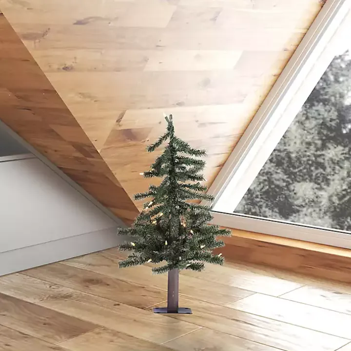 2 ft. Pre-Lit Natural Alpine Christmas Tree