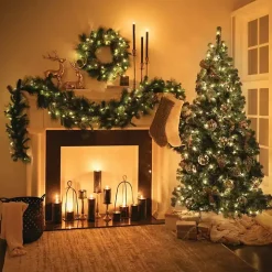 6.5 ft. Pre-Lit Pine Christmas Tree