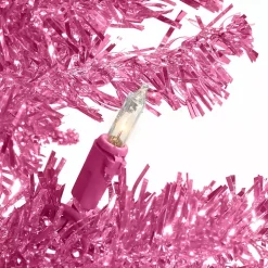 6 ft. Pre-Lit Pink Tinsel Christmas Tree