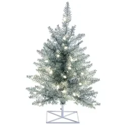 3 ft. Pre-Lit Silver Tinsel Christmas Tree