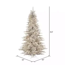 5.5 ft. Pre-Lit Silver Tinsel Christmas Tree