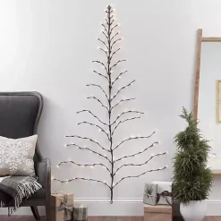 6 ft. Pre-Lit Twig Wall Hanging Christmas Tree