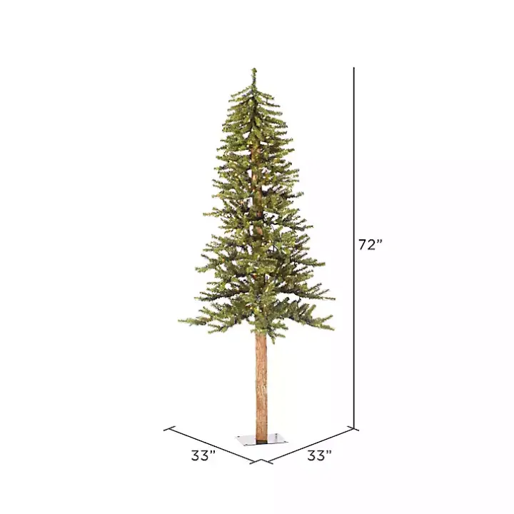 6 ft. Pre-Lit Warm Natural Alpine Christmas Tree