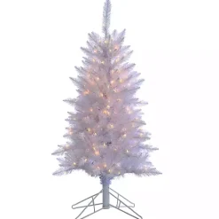 4 ft. Pre-Lit White Tinsel Christmas Tree