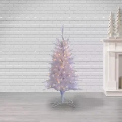 4 ft. Pre-Lit White Tinsel Christmas Tree