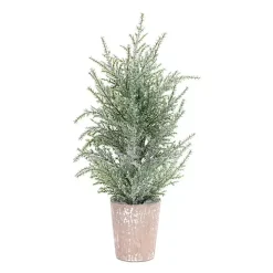 15 in. Potted Icy Pine Trees, Set of 4