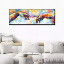 A Creation of Adam Framed Canvas Art Print
