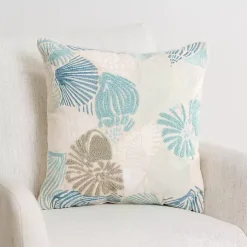 Abbey Embroidered Seashells Pillow