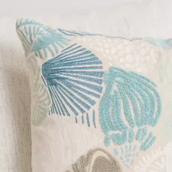 Abbey Embroidered Seashells Pillow