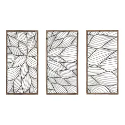 Abstract Floral Panel Plaques, Set of 3