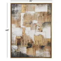 Abstract Gold Framed Canvas Art Print