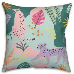 Abstract Jungle Leopard Throw Pillow