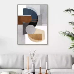 Abstract Organic Shapes Framed Canvas Art Print
