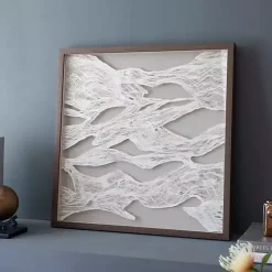 Abstract Rice Paper Framed Wall Plaque