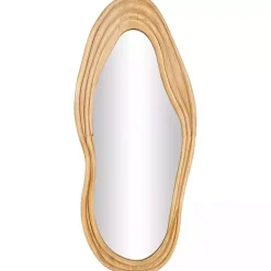 Abstract Wavy Wood Wall Mirror