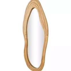 Abstract Wavy Wood Wall Mirror