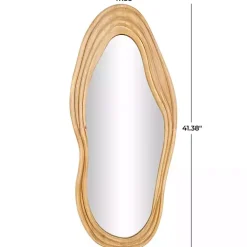 Abstract Wavy Wood Wall Mirror
