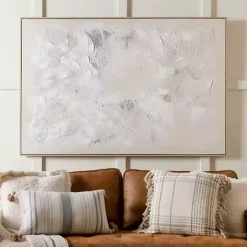 Abstract White Framed Canvas Art Print