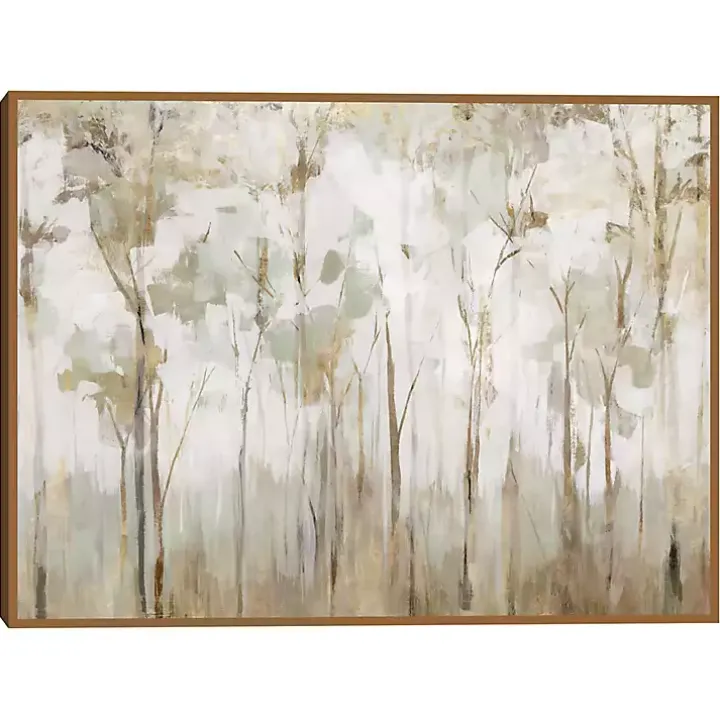 Abstract Woodland Forest Framed Canvas Art Print