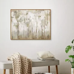 Abstract Woodland Forest Framed Canvas Art Print