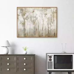 Abstract Woodland Forest Framed Canvas Art Print