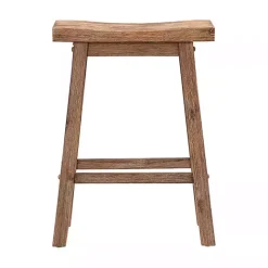 Acacia Barnwood Saddle Counter Stools, Set of 2
